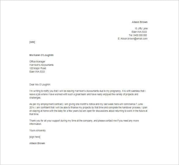 Resignation Letter Format 4