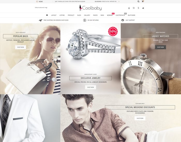 Responsive Ecommerce Website Templates Free 10.