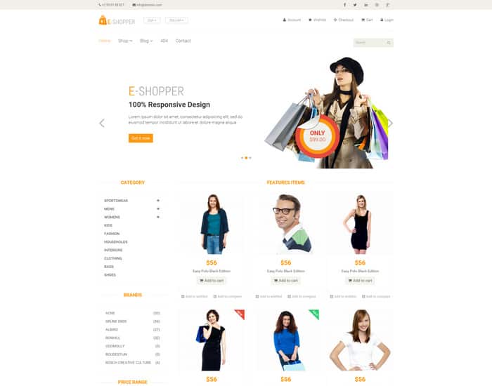 Responsive Ecommerce Website Templates Free 941