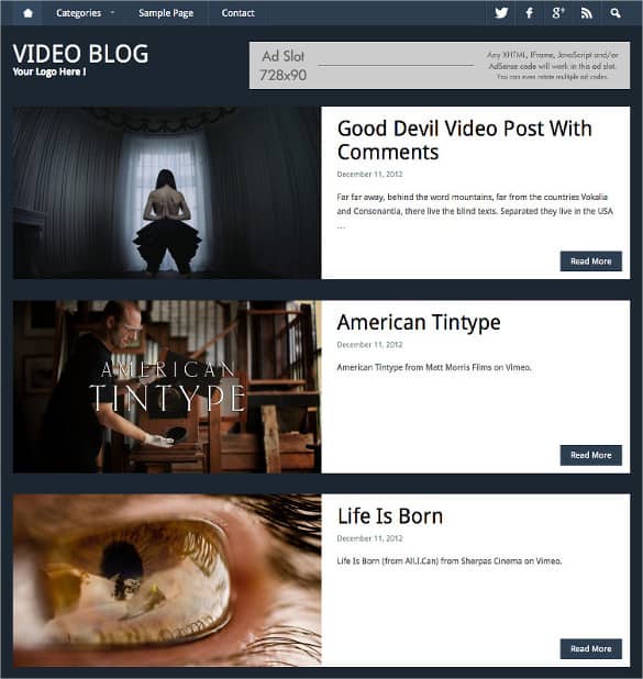 Video Website Templates Free 941