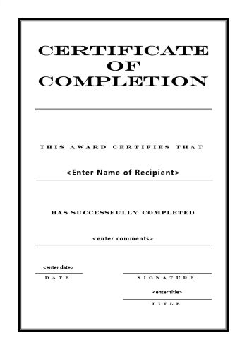 certificate format 841