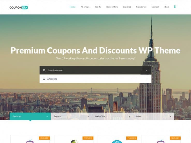 coupon website template 5641