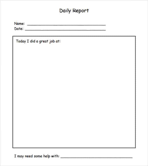 daily report template 2461