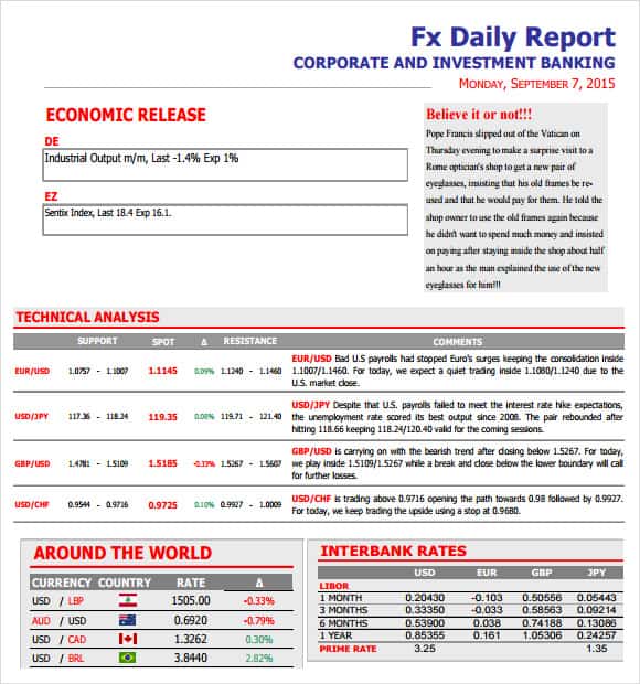 daily report template 61