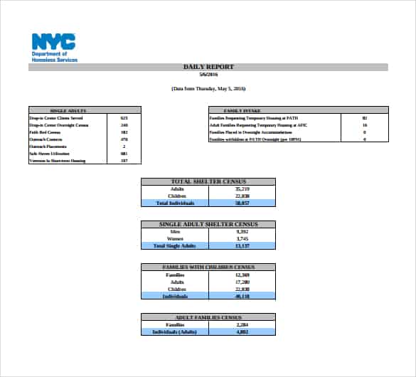 daily report template 841