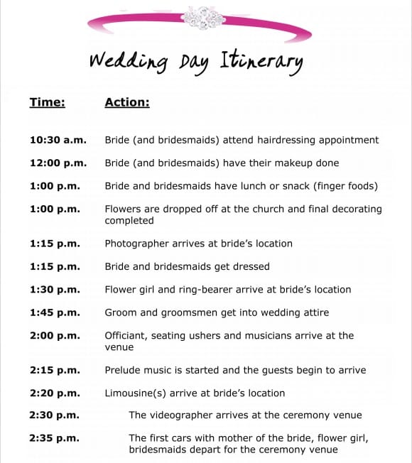 event itinerary template 2641
