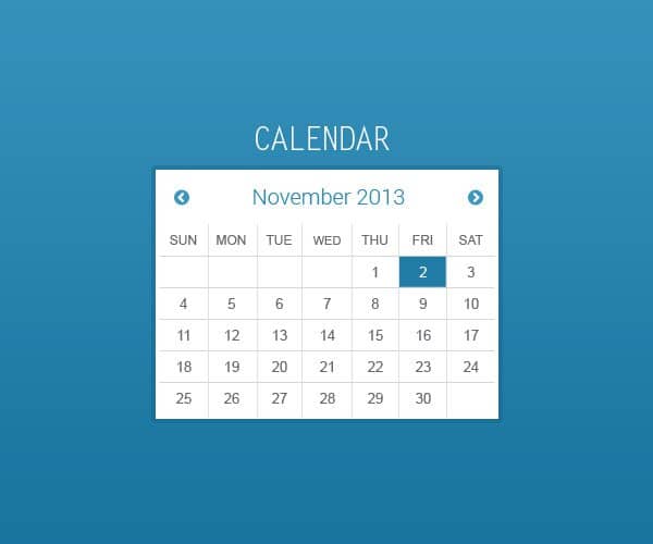 html calendar template 164