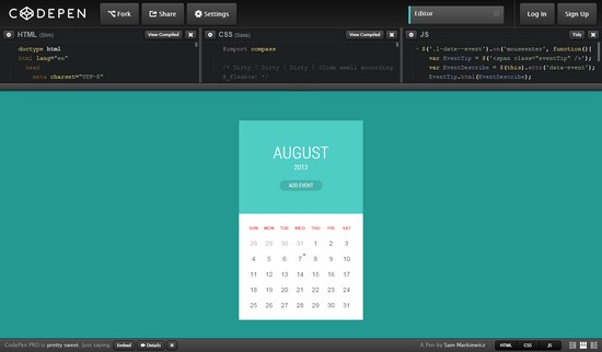 html calendar template 564