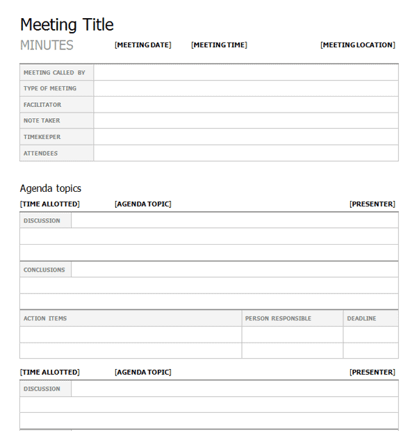 meeting minutes template 5641