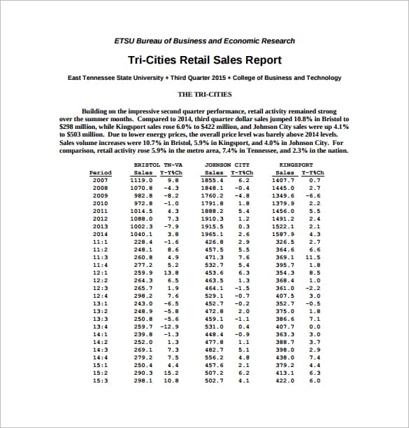 sales report 261