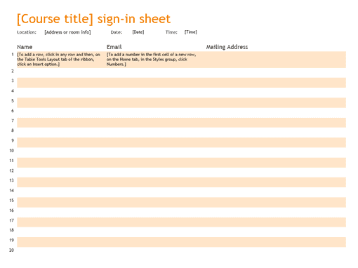 sign in sheet template 3641