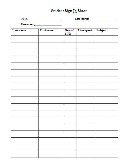 sign in sheet template 6641