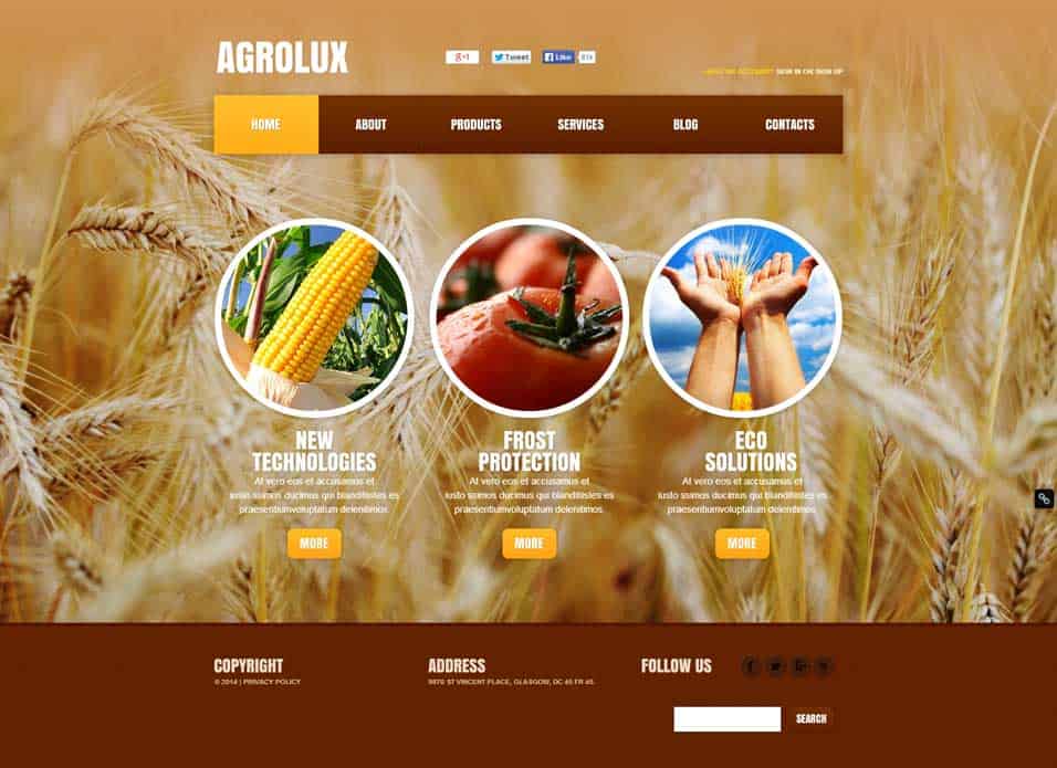 Agriculture Website Templates Free 674