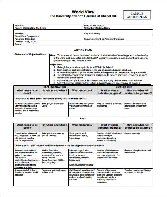 action plan template excel 164