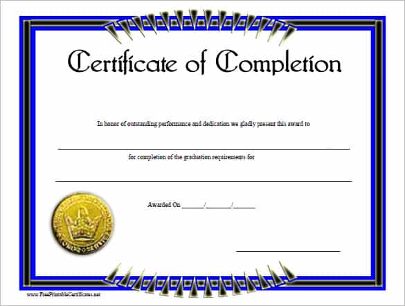 certificaet of completion 496