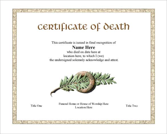 death certificaet template 41