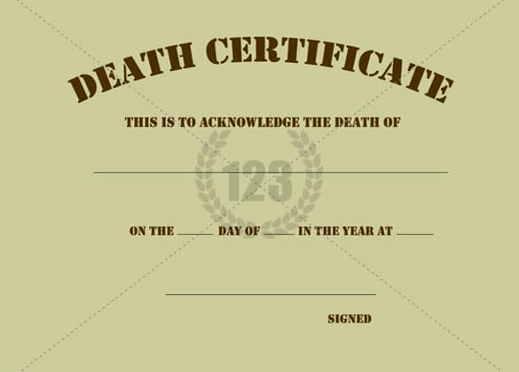 death certificaet template 564