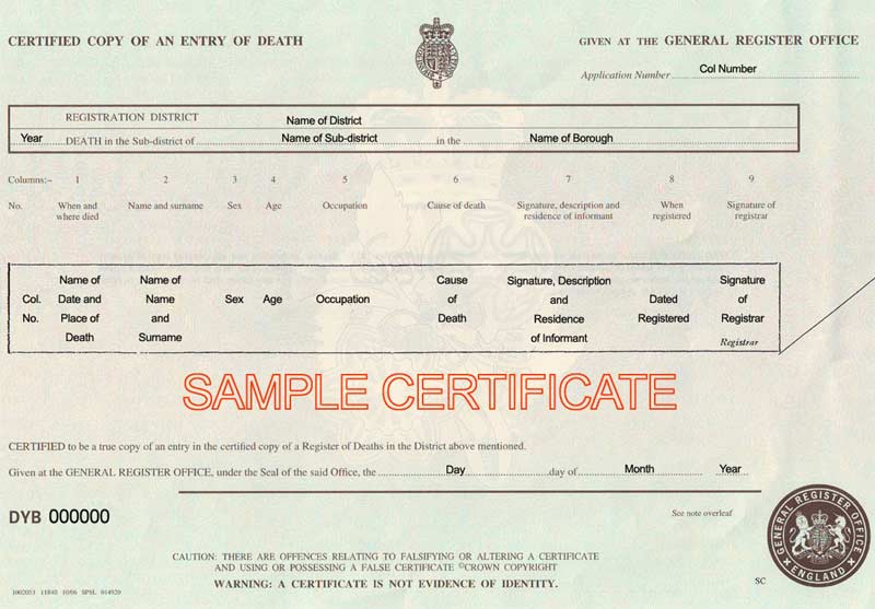 death certificaet template 641