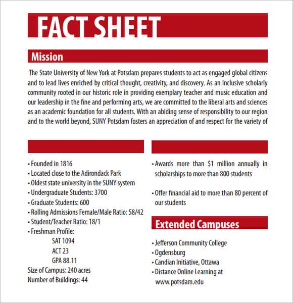 fact sheet template 241