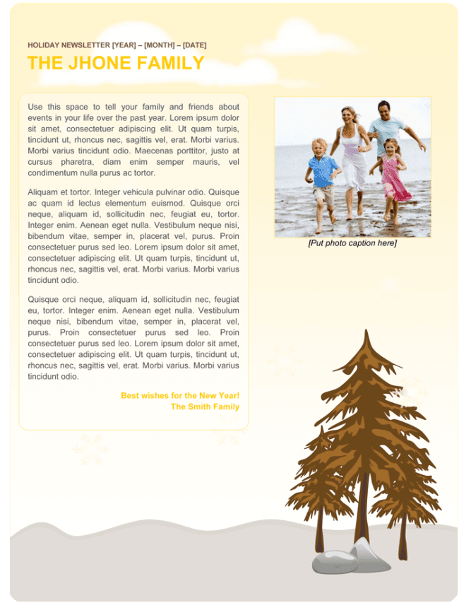 family newsletter template 254