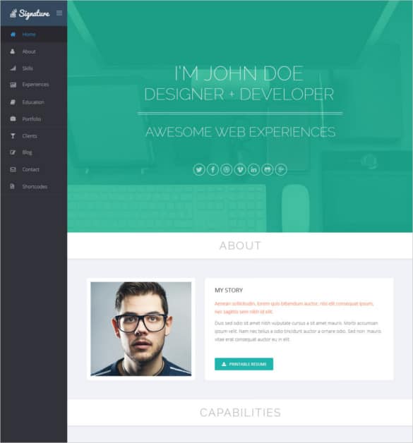 html resume template 24