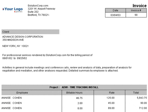 invoice format 10