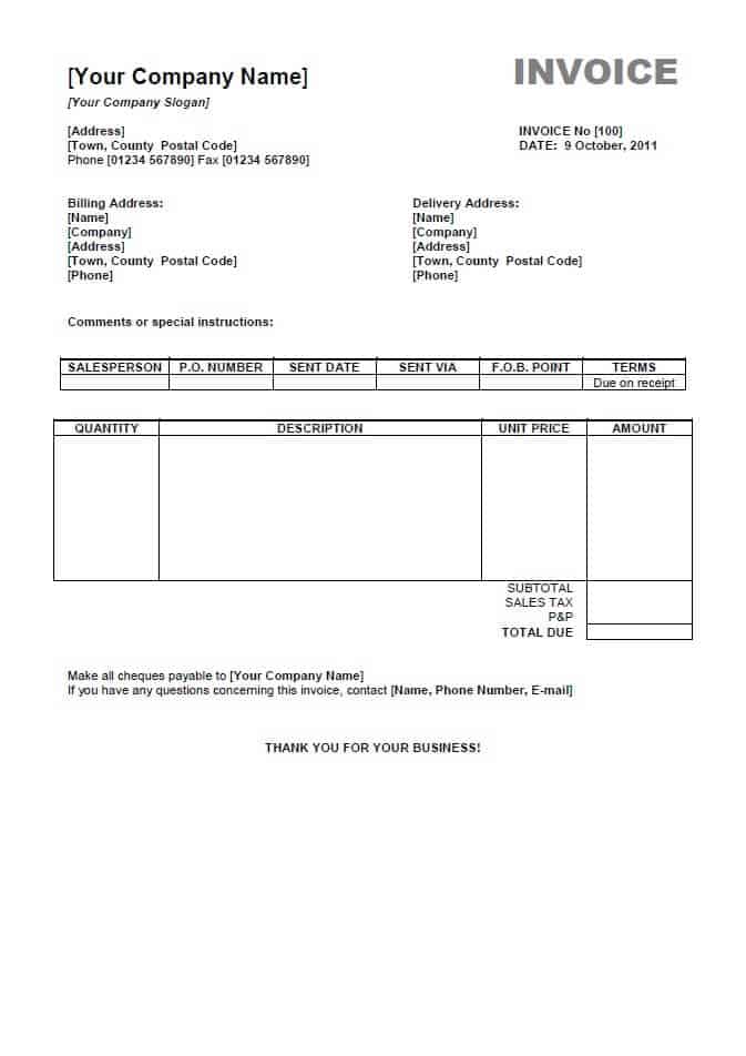 invoice format 161