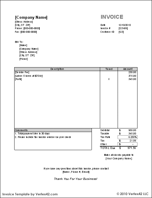 invoice format 246