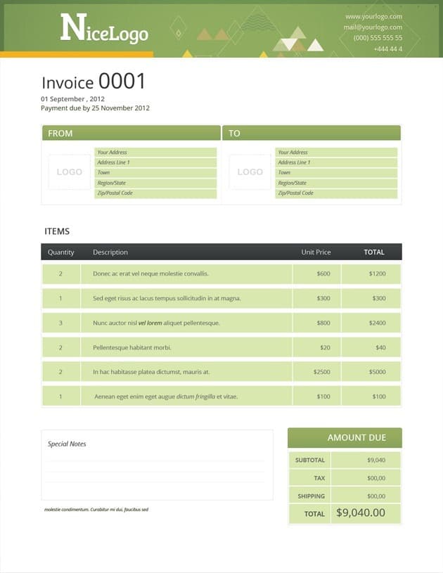 invoice format 461