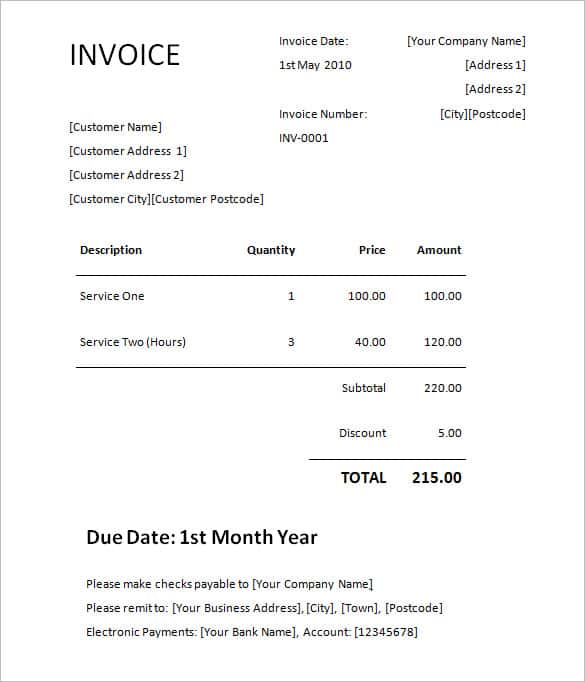 invoice format 61