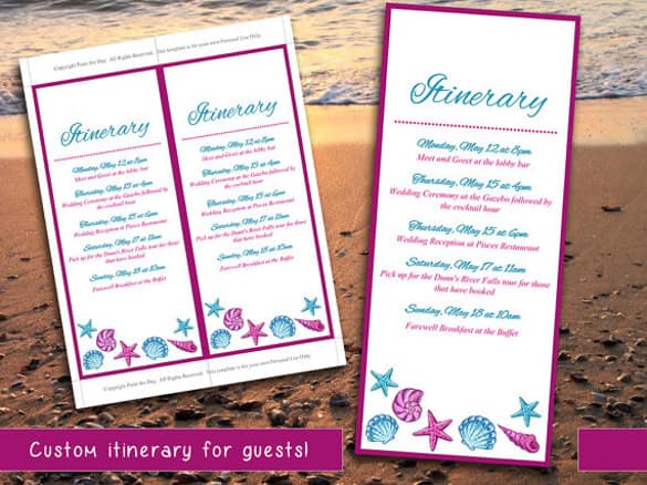 itinerary template 794