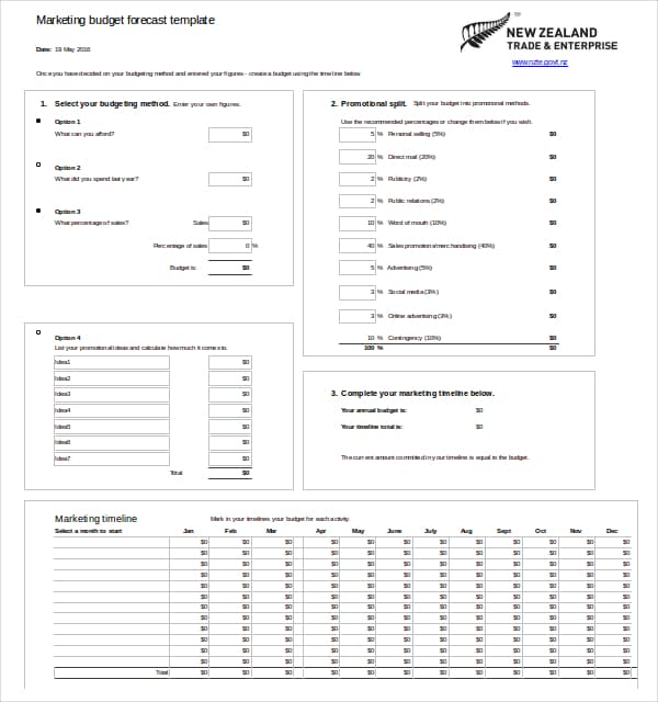 marketing budget template 330