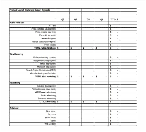 marketing budget template 660