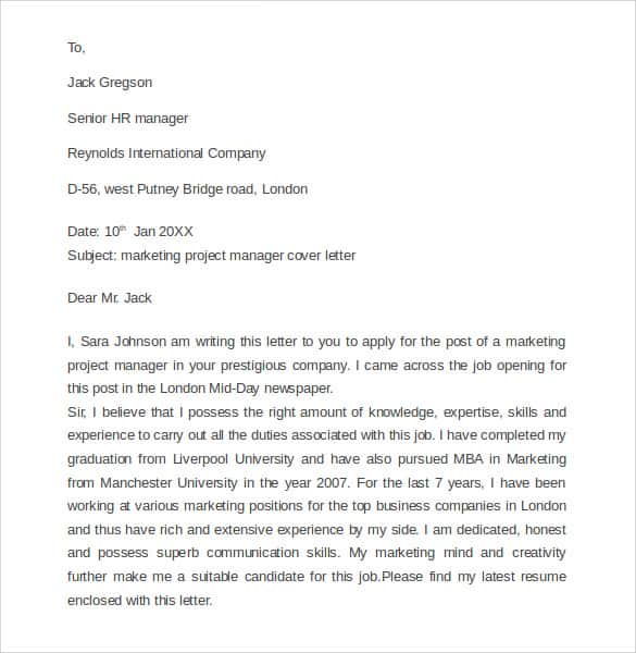 marketing letter sample 41