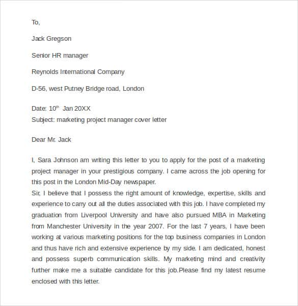 marketing letter sample 41