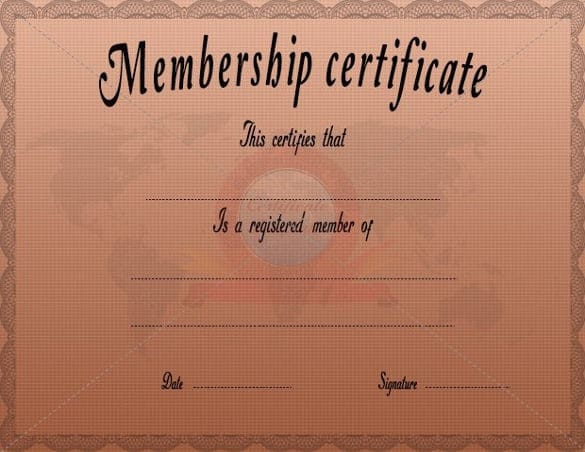 membership certificate template 2