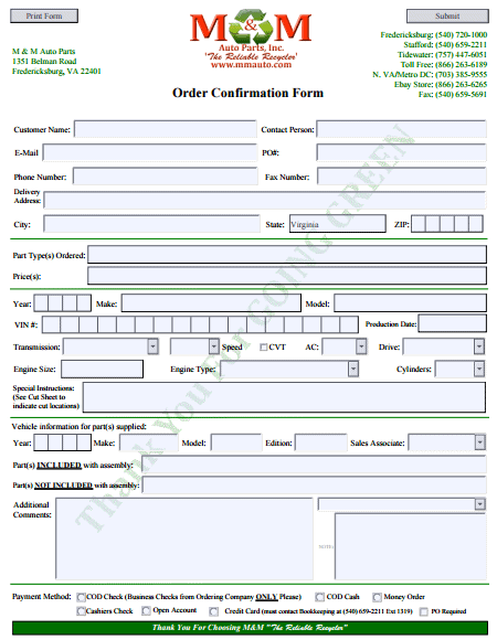 order confirmation template 550