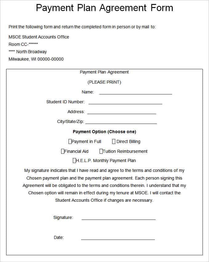 payment plan agreement 5613