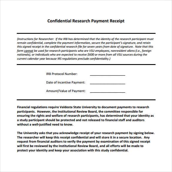 payment receipt format 110