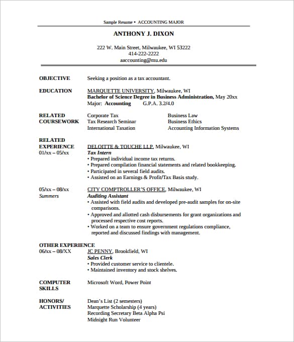 resume format 440