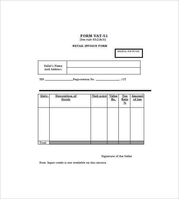 retail invoice format 110