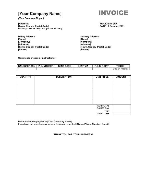 retail invoice format 220