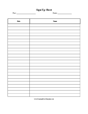 signup sheet template 41