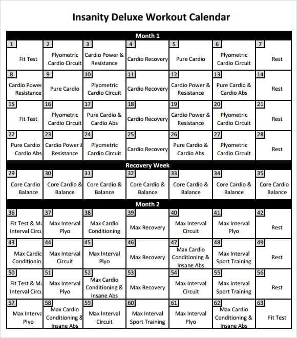 training calendar template 61