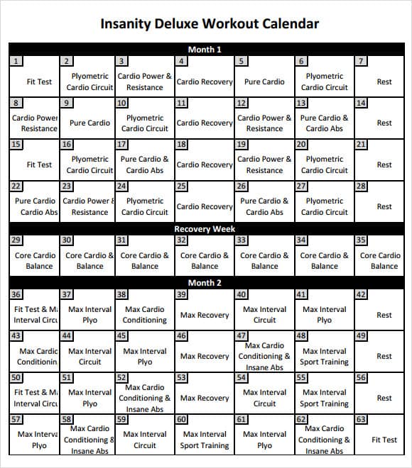 training calendar template 61