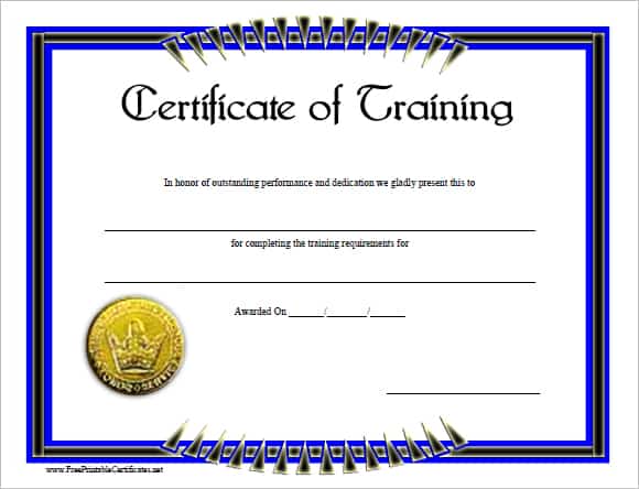 training certificate template 154