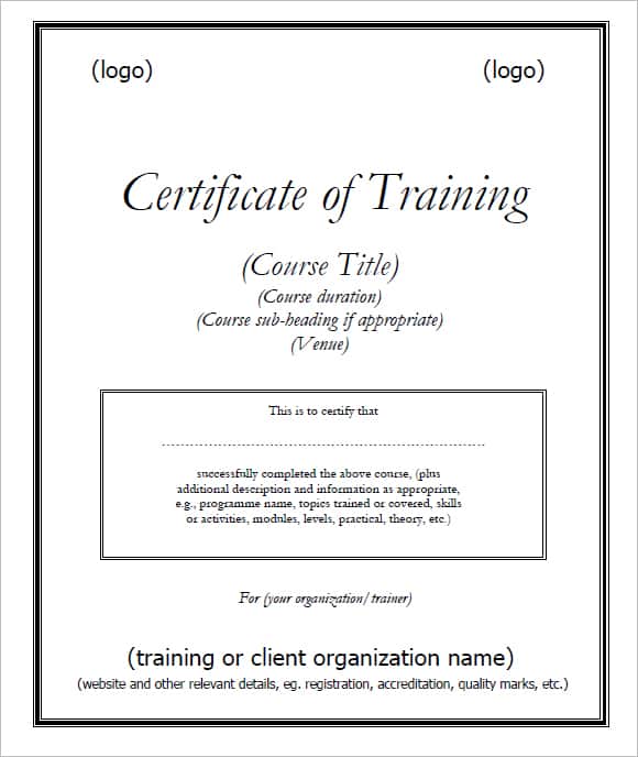 training certificate template 294