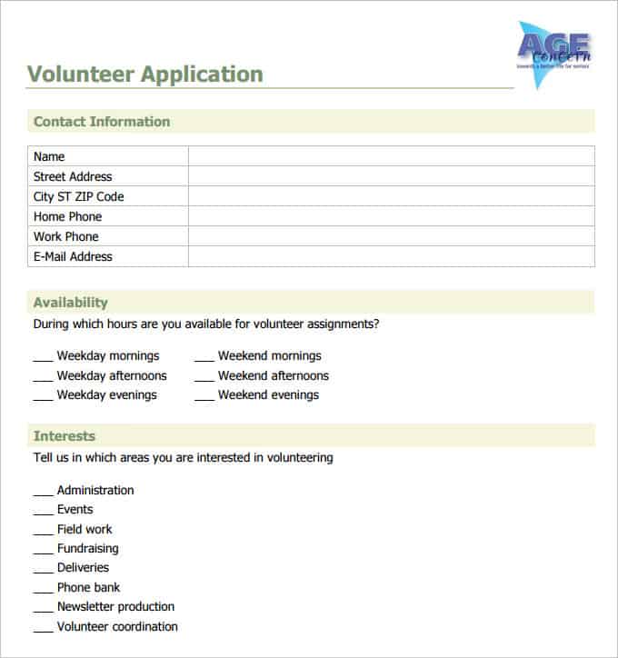 volunteer application 550