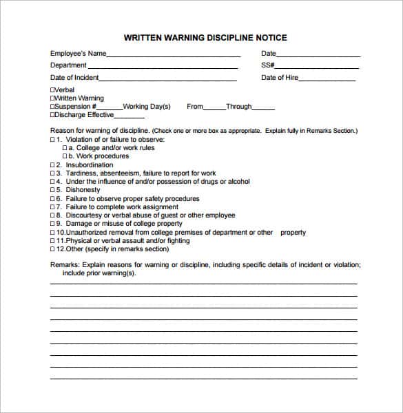 warning letter to employee 146