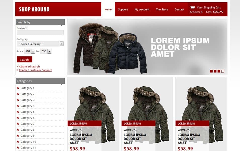 Ecommerce HTML5 Templates 92